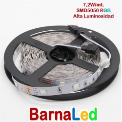 Tira LED 5 mts Flexible 36W 150 Led SMD 5050 IP20 RGB Alta Luminosidad